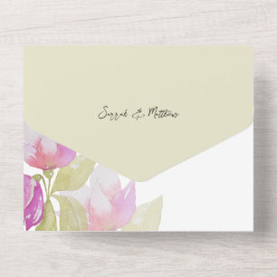 Elegantes Blumengesteck grün und rosa All In One Einladung