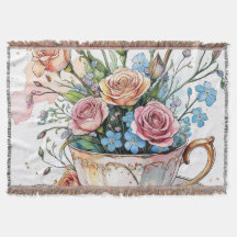 Elegantes Blumengestein Throw Blanket