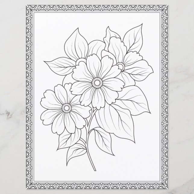 Elegantes Blumenkolorpapier (Vorderseite)