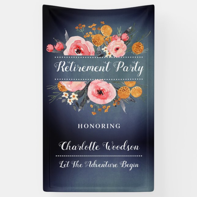 Elegantes Blumenkreuz-Party Banner (Vertikal)