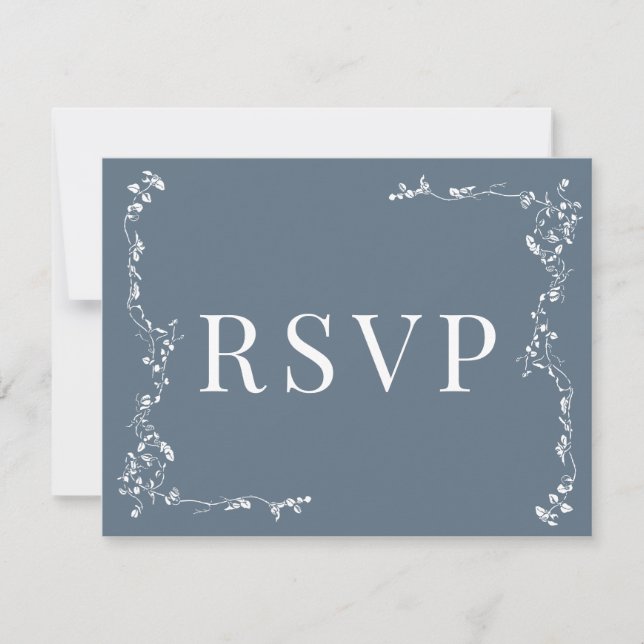 Elegantes Blumenleaf Classic Wedding RSVP (Vorderseite)