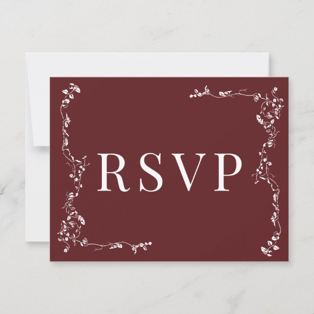 Elegantes Blumenleaf Classic Wedding RSVP (Vorderseite)