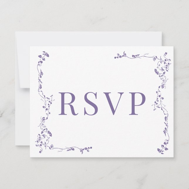 Elegantes Blumenleaf Classic Wedding RSVP (Vorderseite)