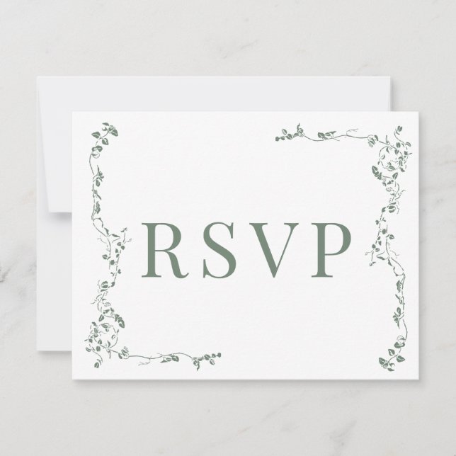 Elegantes Blumenleaf Classic Wedding RSVP Karte (Vorderseite)