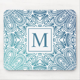 Elegantes BlumenMandala-Monogramm | Mousepad