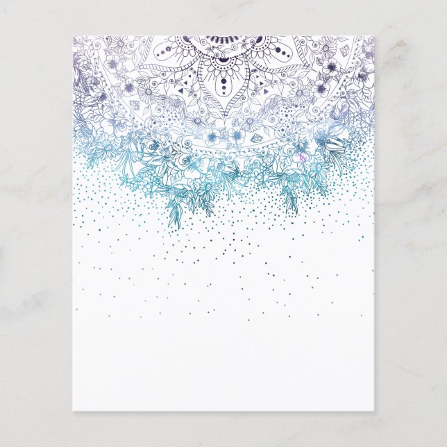 Elegantes Blumenmandala und Konfetti-Bild Flyer (Vorne)