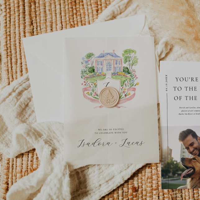 Elegantes Blumenmanor Wedding Wappen (Von Creator hochgeladen)