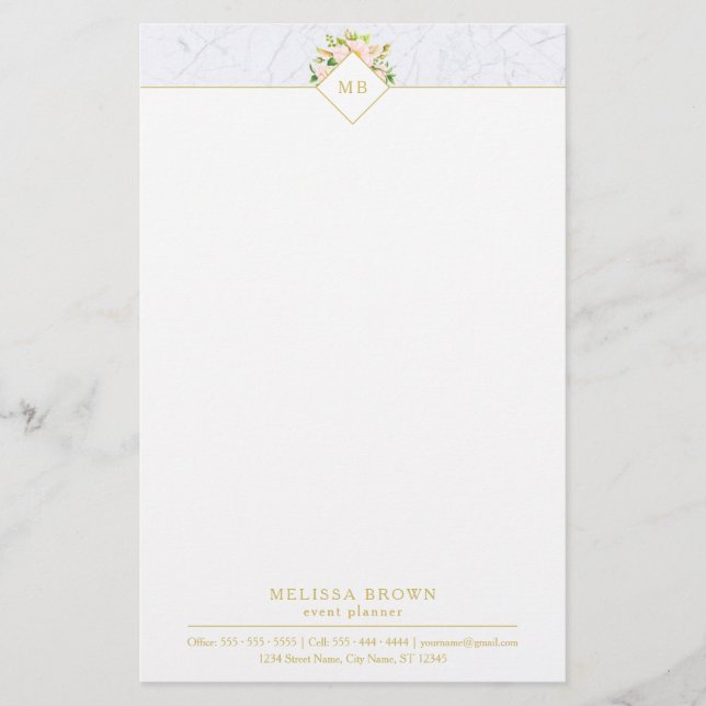 Elegantes Blumenmoor Chic Pastel Stationery Briefpapier (Vorderseite)