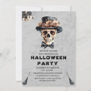 Elegantes Blumenmoor Erwachsene Halloween-Party Ei Einladung