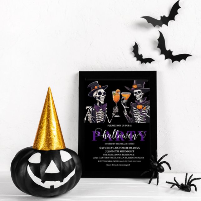 Elegantes Blumenmoor Erwachsene Halloween-Party Ei Einladung (Von Creator hochgeladen)