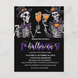 Elegantes Blumenmoor Erwachsene Halloween-Party Ei Postkarte