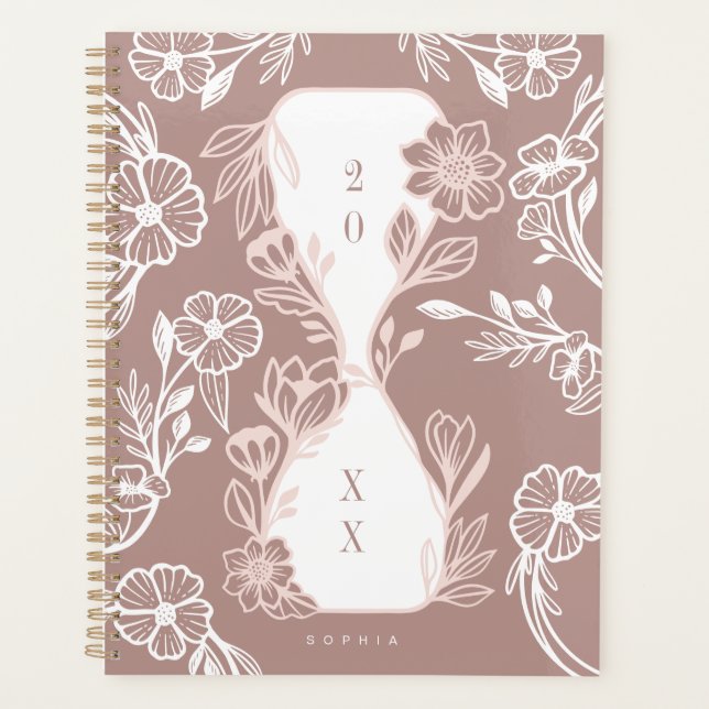 Elegantes Blumenmotiv Botanischer Garten Muster Ho Planer (Vorderseite)