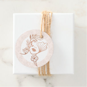 Elegantes Blumenmotiv Schönes Frauenlogo Rosa Geschenkanhänger