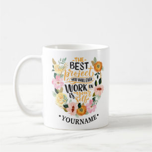 Elegantes Blumenmotivationsangebot Kaffeetasse