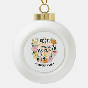 Elegantes Blumenmotivationsangebot Keramik Kugel-Ornament