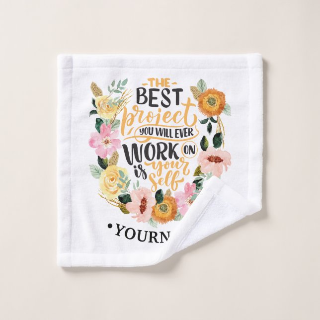Elegantes Blumenmotivationsangebot Waschlappen (Waschlappen)