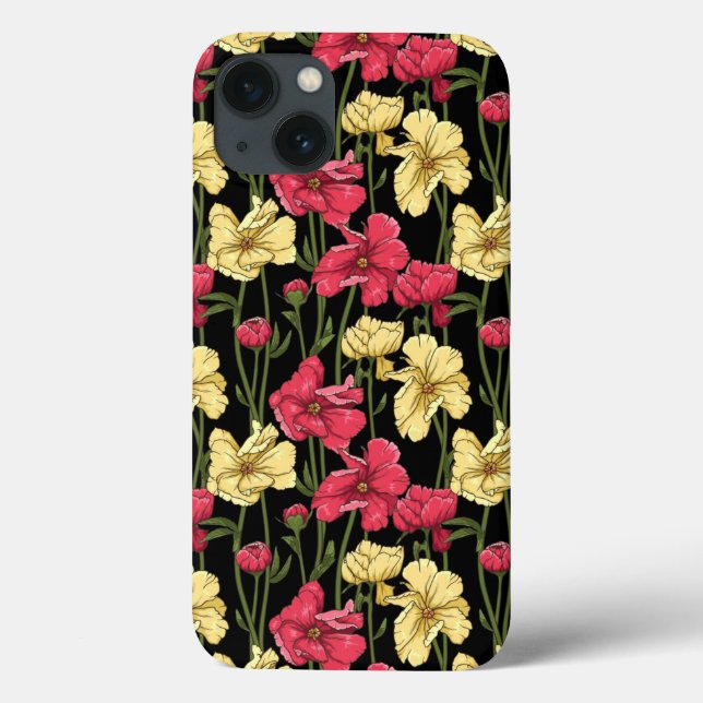 Elegantes Blumenmuster 2 Case-Mate iPhone Hülle (Rückseite)
