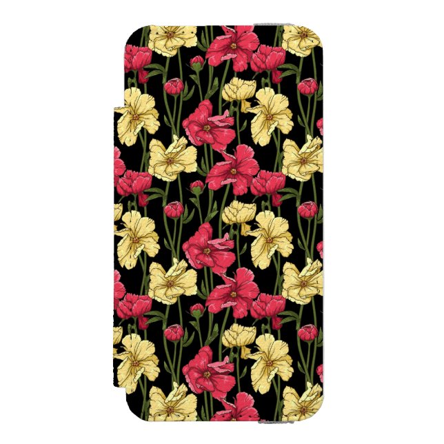 Elegantes Blumenmuster 2 Incipio iPhone Geldbeutel-Hülle (Folio Vorderseite)
