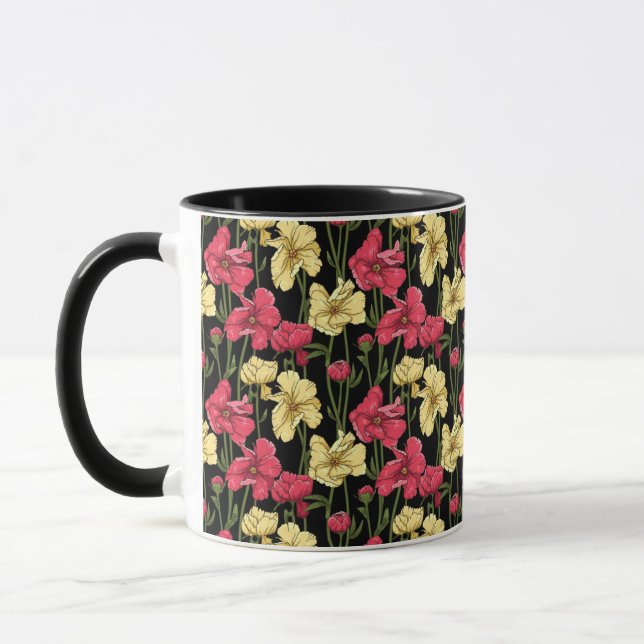 Elegantes Blumenmuster 2 Tasse (Links)