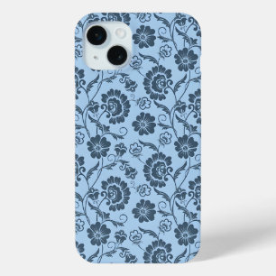 Elegantes Blumenmuster auf hellblauem Hintergrund Case-Mate iPhone Hülle