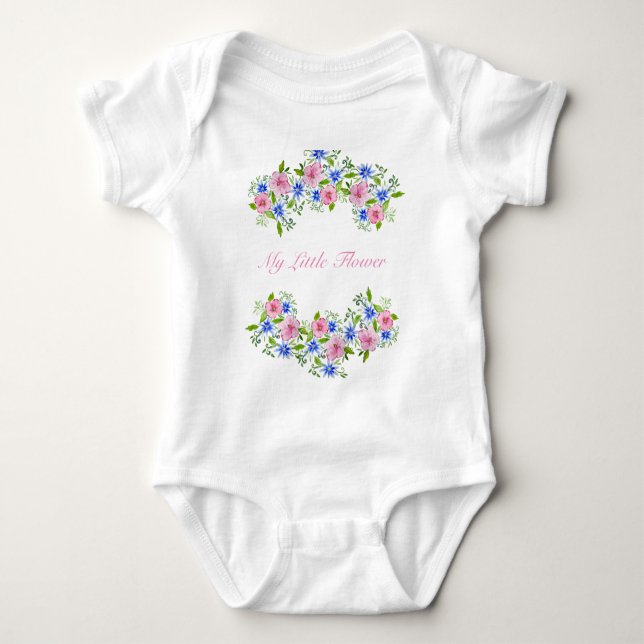 Elegantes Blumenmuster Baby Strampler (Vorderseite)