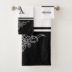 Elegantes Blumenmuster Badhandtuch Set