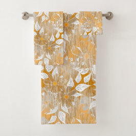 Elegantes Blumenmuster. Badhandtuch Set