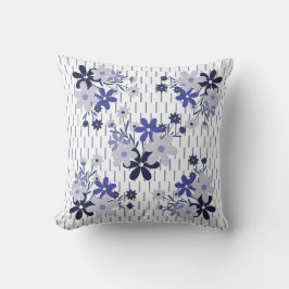 Elegantes Blumenmuster blau lila violett Kissen