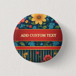 Elegantes Blumenmuster Button