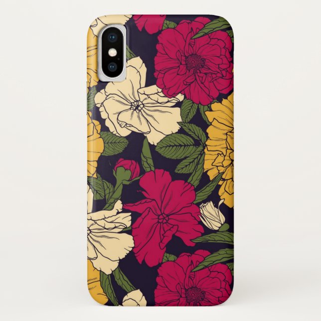 Elegantes Blumenmuster Case-Mate iPhone Hülle (Rückseite)