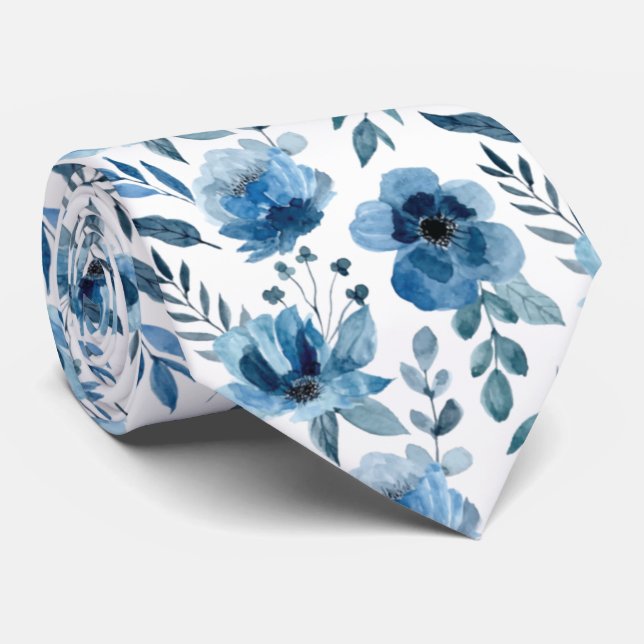 Elegantes Blumenmuster für Hochzeiten Krawatte (Gerollt)