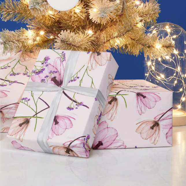 Elegantes Blumenmuster Geschenkpapier (Feiertage)
