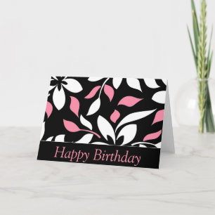 Elegantes Blumenmuster - Happy Birthday Card Karte