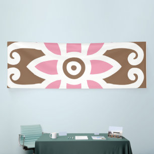 Elegantes Blumenmuster in braun-rosa Set Banner