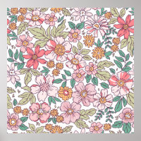 Elegantes Blumenmuster in kleiner Hand gezeichnet 
