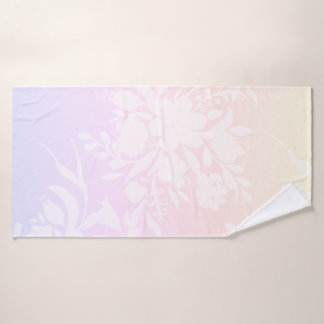 Elegantes Blumenmuster in Pastellfarben Kissen Badhandtuch Set