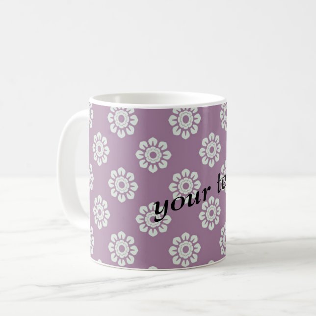 Elegantes Blumenmuster Kaffeetasse (Vorderseite Links)
