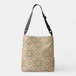 Elegantes Blumenmuster Kaleidoskop Tragetaschen Mit Langen Trägern