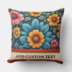 Elegantes Blumenmuster Kissen