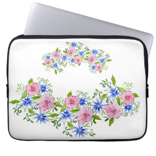 Elegantes Blumenmuster Laptopschutzhülle