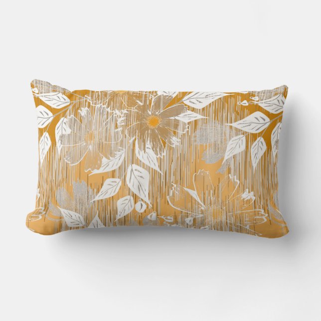 Elegantes Blumenmuster. Lendenkissen (Vorderseite)