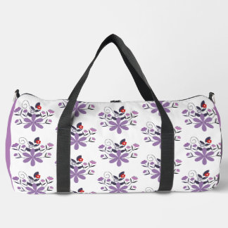 Elegantes Blumenmuster lila violett grau Duffle Bag