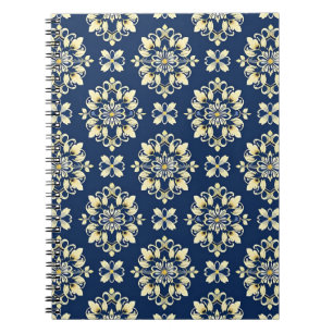 Elegantes Blumenmuster mit goldenen Akzenten Notizblock