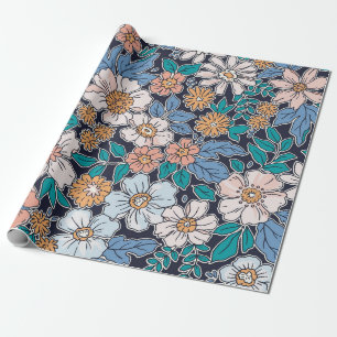 Elegantes Blumenmuster mit kleinen handgezeichnete Geschenkpapier