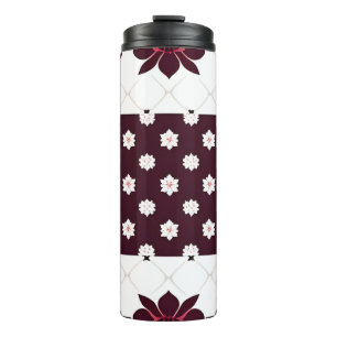 Elegantes Blumenmuster mit Lotus und Blüte Thermosbecher