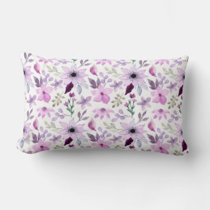 Elegantes Blumenmuster mit roten und blauen Blätte Lendenkissen