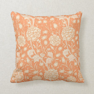 Elegantes Blumenmuster Orange Cream Wurfkissen Kissen