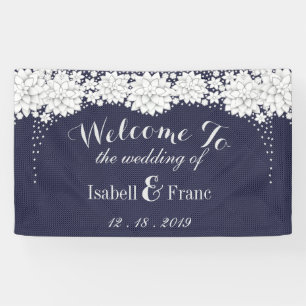 Elegantes Blumenmuster-Party Hochzeit Banner