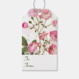 Elegantes Blumenmuster rosafarbener Blume von und  Geschenkanhänger