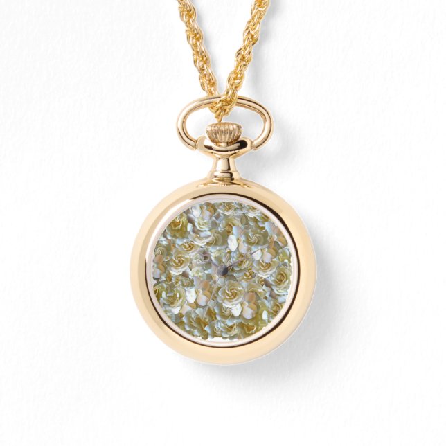 Elegantes Blumenmuster-Rose Petal-Muster Armbanduhr (Vorderseite)